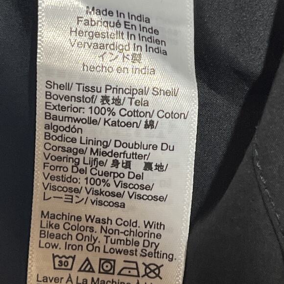 Hyacinth Dress in Cotton Poplin Medium Black Midi Smocked A Line Classic Modest - Picture 11 of 12